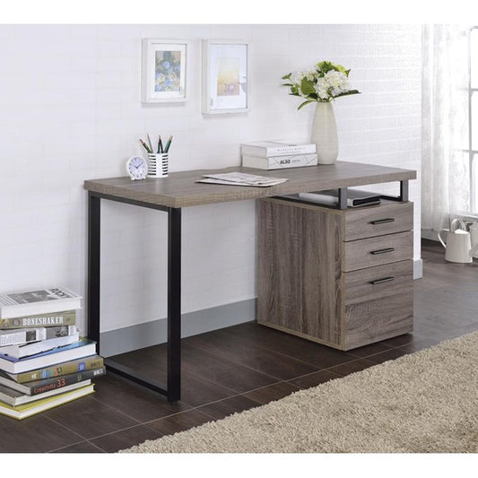 47" X 22" X 28" Gray Oak Pvc Desk