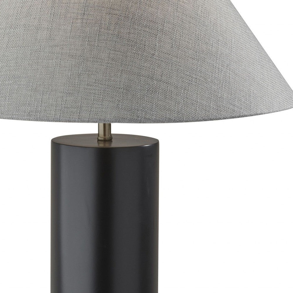 Canopy Black Wood Block Table Lamp