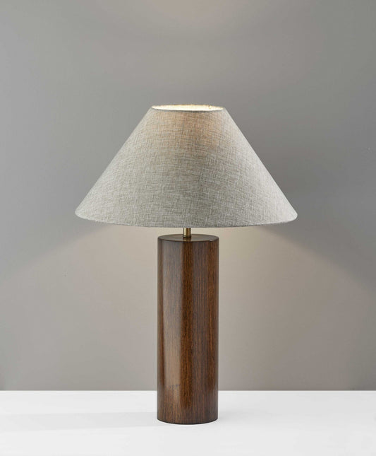 Canopy Walnut Wood Block Table Lamp