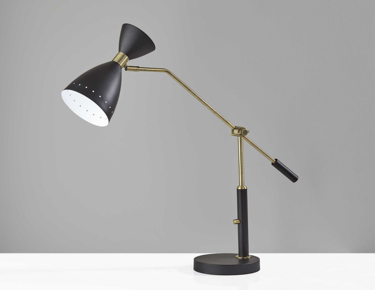 Brass Cinch Black Metal Adjustable Desk Lamp