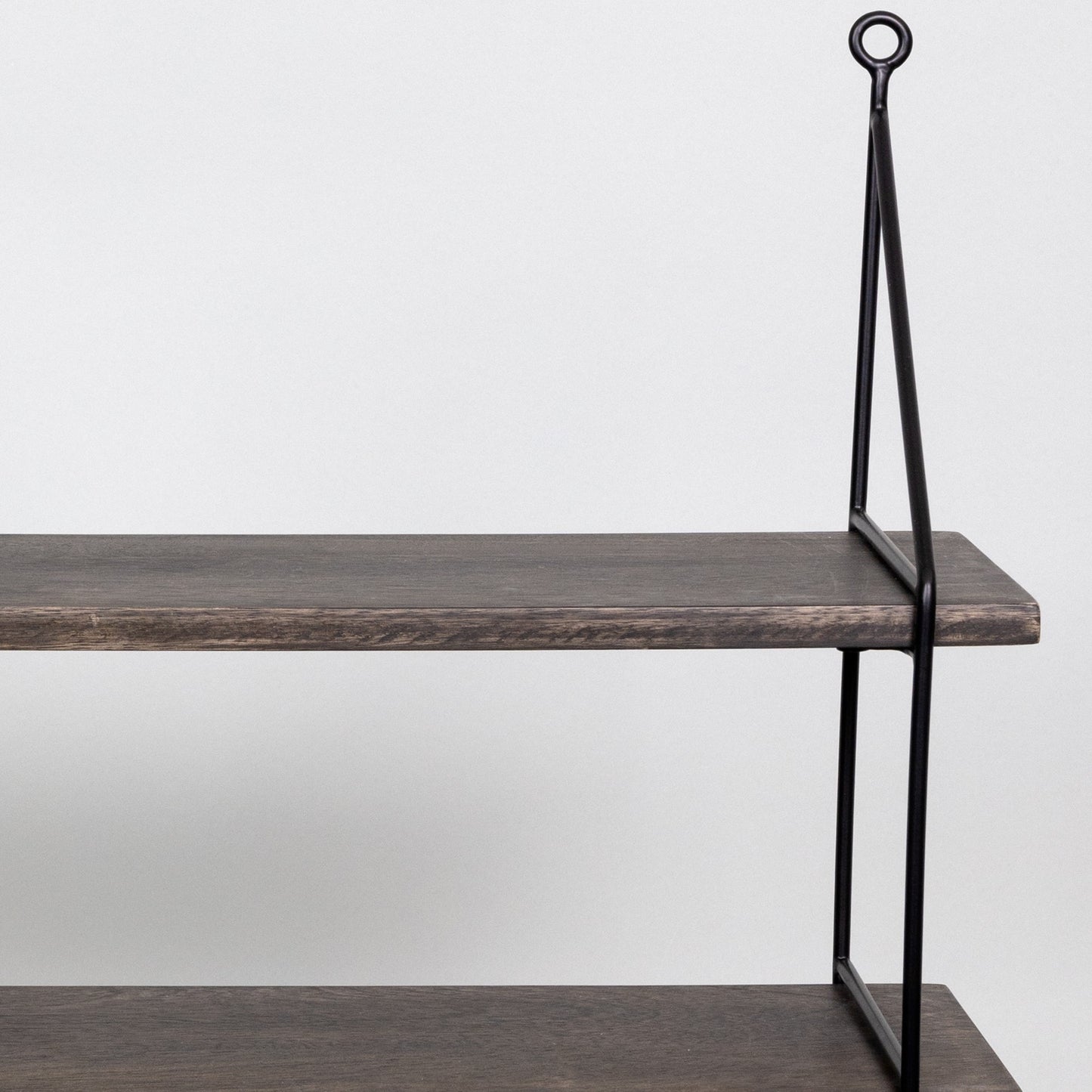 Three Tier Wood and Metal Hanging Wall Shelf