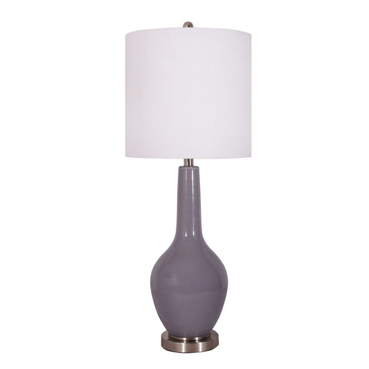 Set of 2 Gray Modern Glass Table Lamps