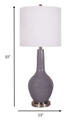 Set of 2 Gray Modern Glass Table Lamps