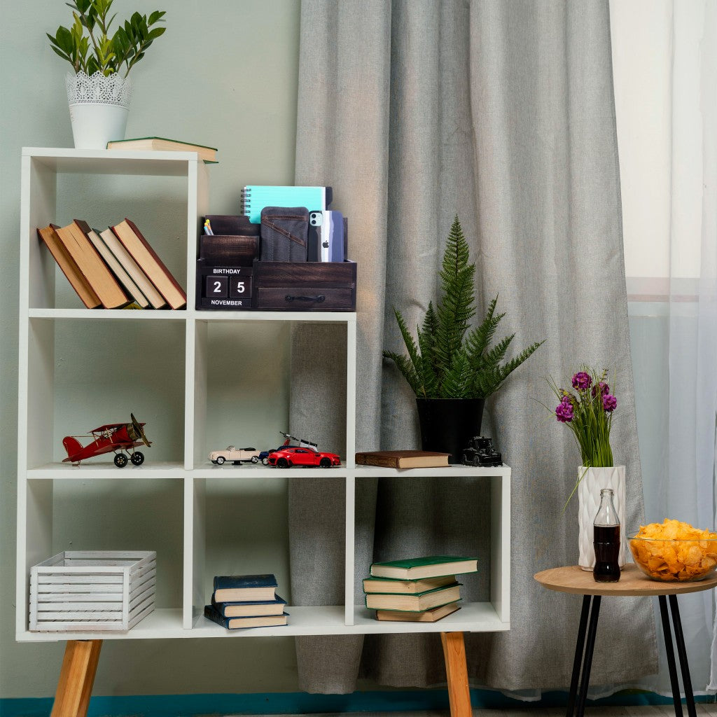 Black Rustic Wood Desk or Counter Organizer