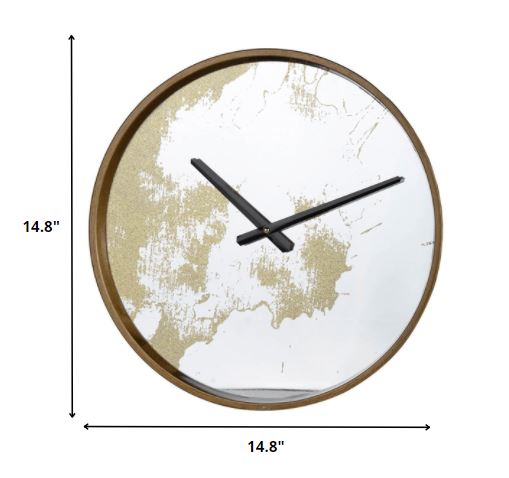 Gold Dust 14" Modern Round Wall Clock