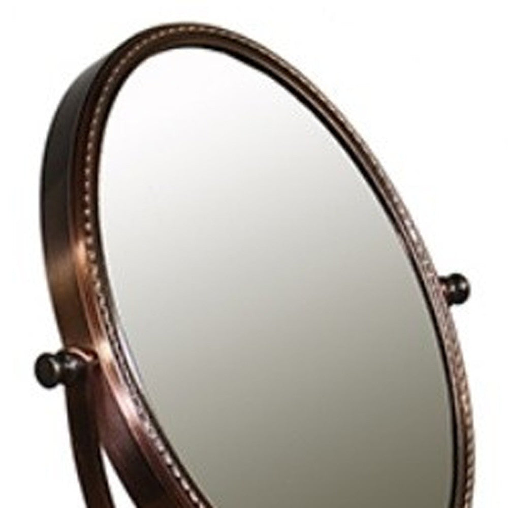 Vintage Style Copper 5X  Magnification Vanity Mirror