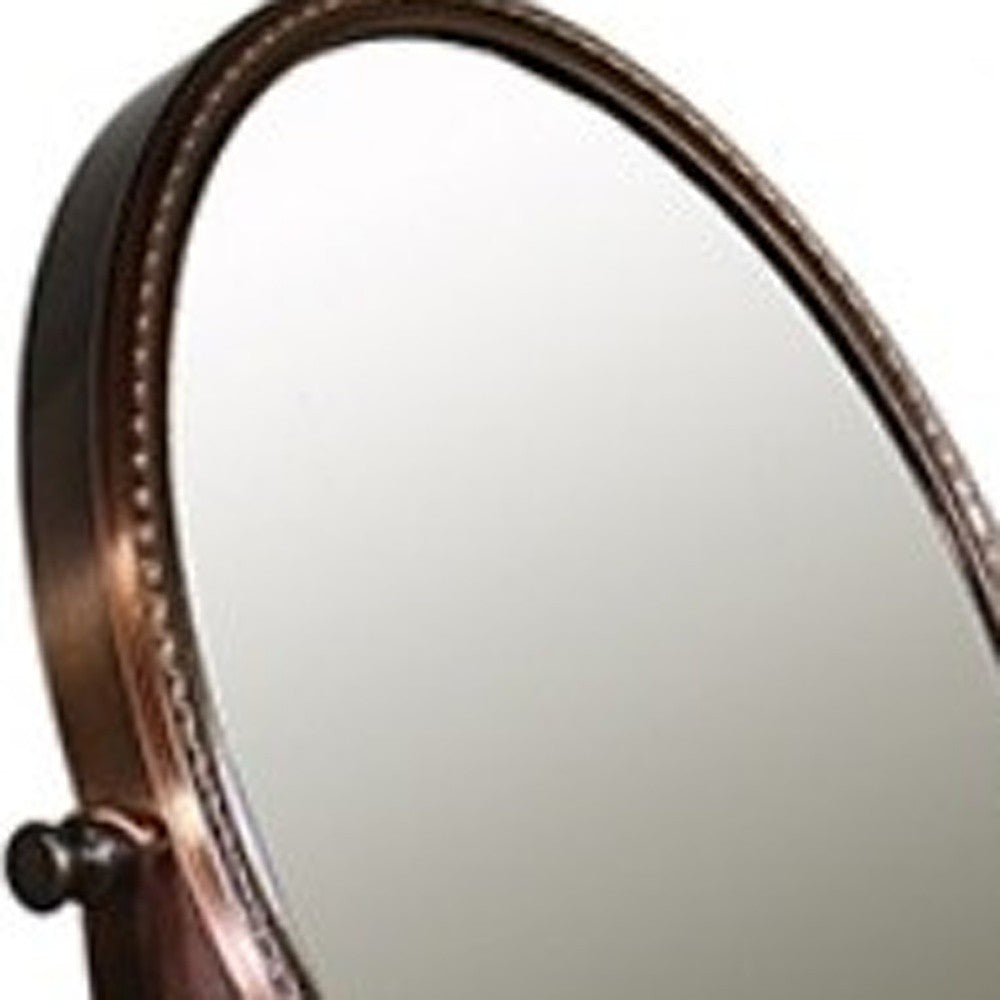 Vintage Style Copper 5X  Magnification Vanity Mirror